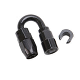 Russell Performance 3/8in SAE Quick Disc Female to -6 Hose Black 180 Degree Hose End Russell Fittings  AXOPROS