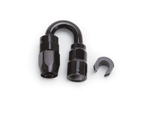 Russell Performance 3/8in SAE Quick Disc Female to -6 Hose Black 180 Degree Hose End Russell Fittings  AXOPROS