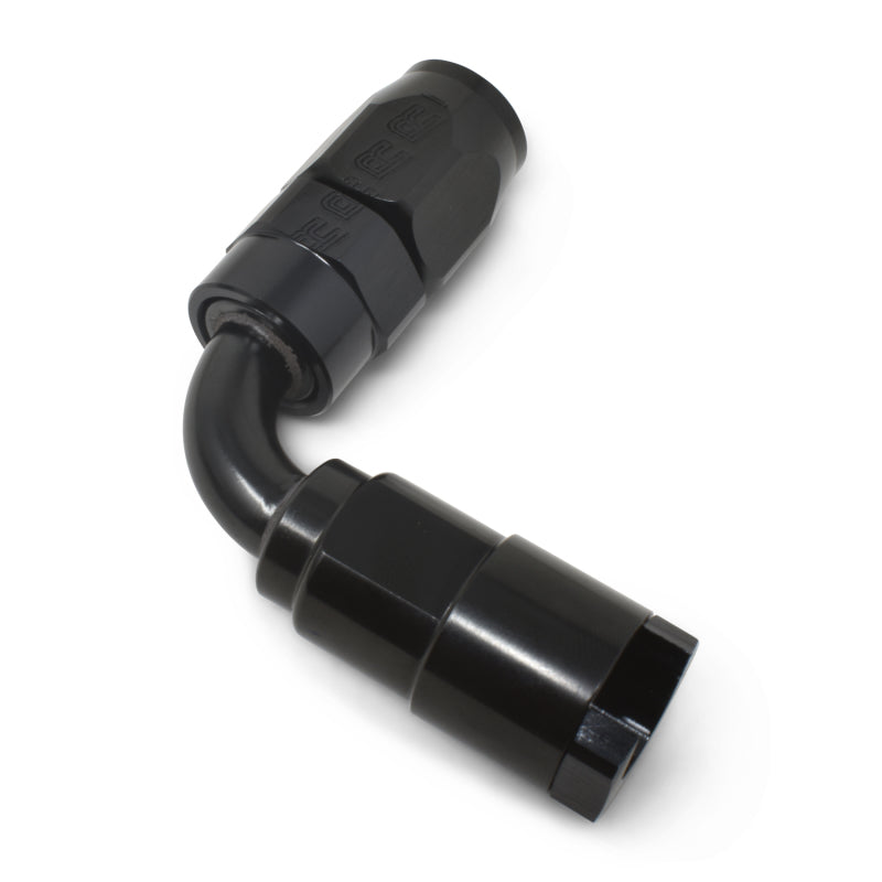 Russell Performance 3/8in SAE Quick Disc Female to -6 Hose Black 90 Degree Hose End Russell Fittings  AXOPROS
