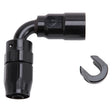 Russell Performance 3/8in SAE Quick Disc Female to -6 Hose Black 90 Degree Hose End Russell Fittings  AXOPROS