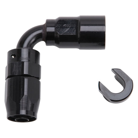 Russell Performance 3/8in SAE Quick Disc Female to -6 Hose Black 90 Degree Hose End Russell Fittings  AXOPROS