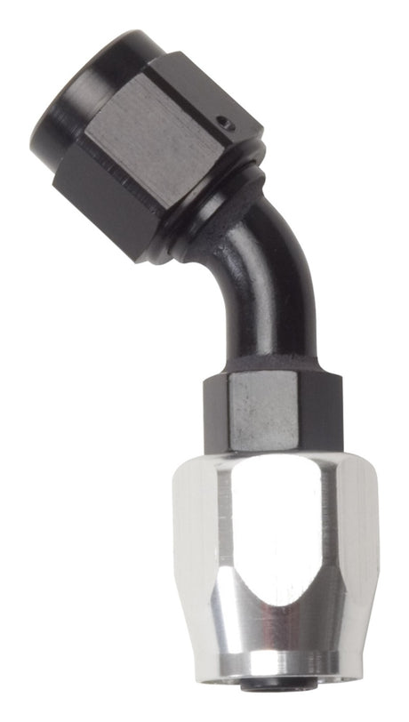 Russell Performance -6 AN Black/Silver 45 Degree Full Flow Hose End Russell Fittings  AXOPROS