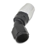 Russell Performance -6 AN Black/Silver 45 Degree Full Flow Hose End Russell Fittings  AXOPROS