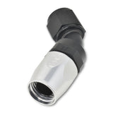 Russell Performance -6 AN Black/Silver 45 Degree Full Flow Hose End Russell Fittings  AXOPROS