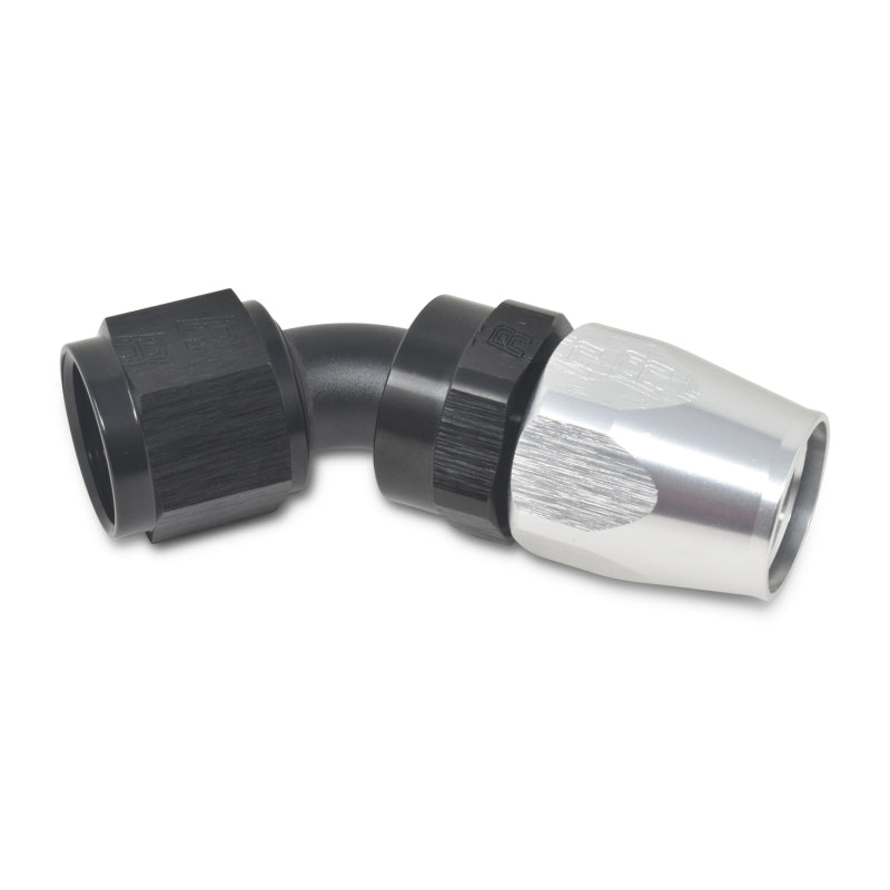Russell Performance -6 AN Black/Silver 45 Degree Full Flow Hose End Russell Fittings  AXOPROS