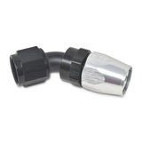 Russell Performance -6 AN Black/Silver 45 Degree Full Flow Hose End Russell Fittings  AXOPROS