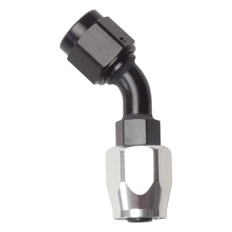 Russell Performance -6 AN Black/Silver 45 Degree Full Flow Hose End Russell Fittings  AXOPROS