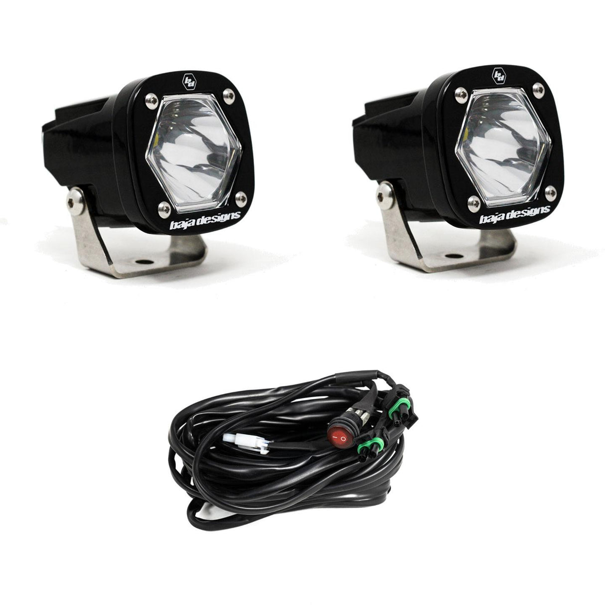 S1 Black LED Auxiliary Light Pod Pair Baja Designs Auxiliary Light  AXOPROS