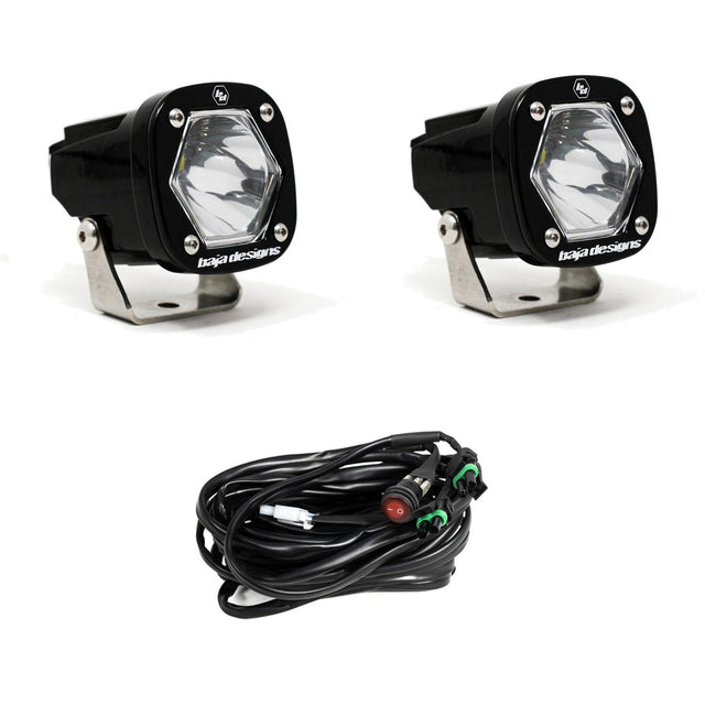 S1 Black LED Auxiliary Light Pod Pair Baja Designs Auxiliary Light  AXOPROS