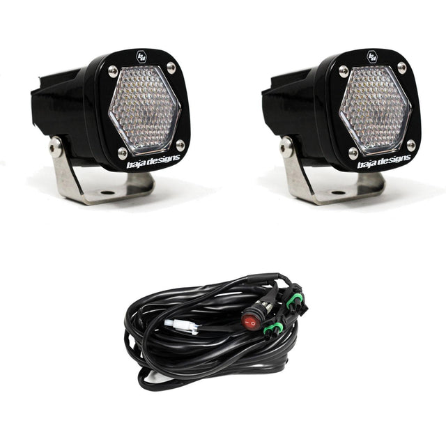 S1 Black LED Auxiliary Light Pod Pair Baja Designs Auxiliary Light  AXOPROS
