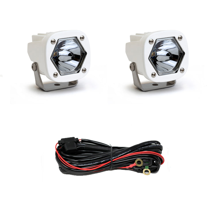 S1 White Laser Auxiliary Light Pod Pair Baja Designs Auxiliary Light  AXOPROS