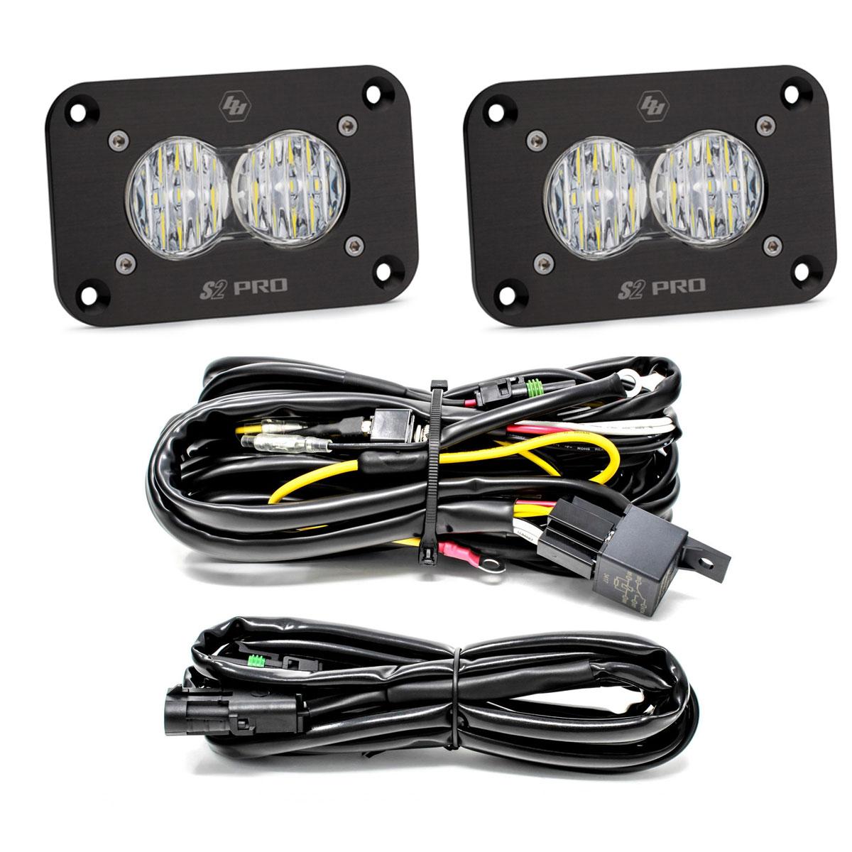 S2 Pro Black Flush Mount LED Auxiliary Light Pod Baja Designs Auxiliary Light  AXOPROS
