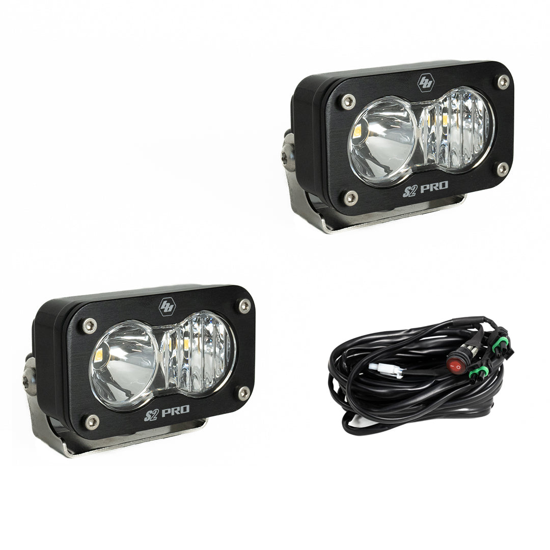 S2 Pro Black LED Auxiliary Light Pod Pair Baja Designs Auxiliary Light  AXOPROS