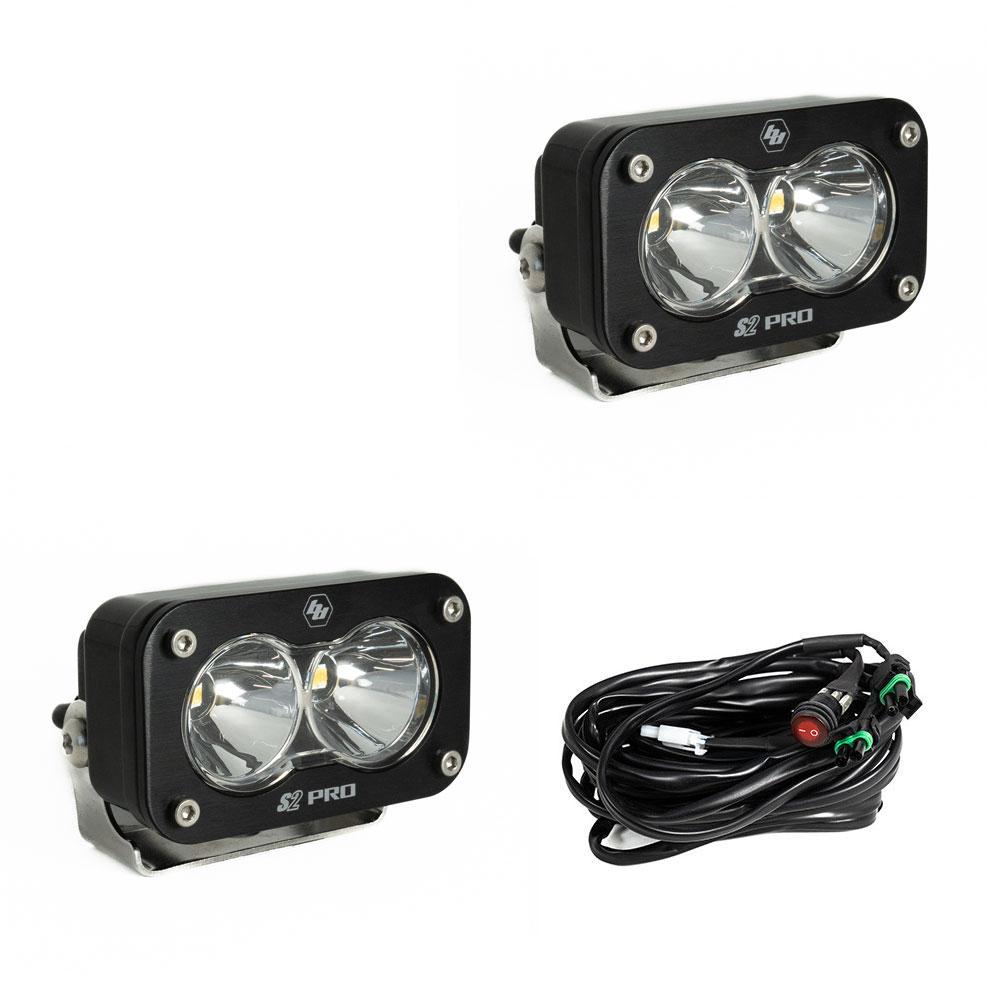 S2 Pro Black LED Auxiliary Light Pod Pair Baja Designs Auxiliary Light  AXOPROS