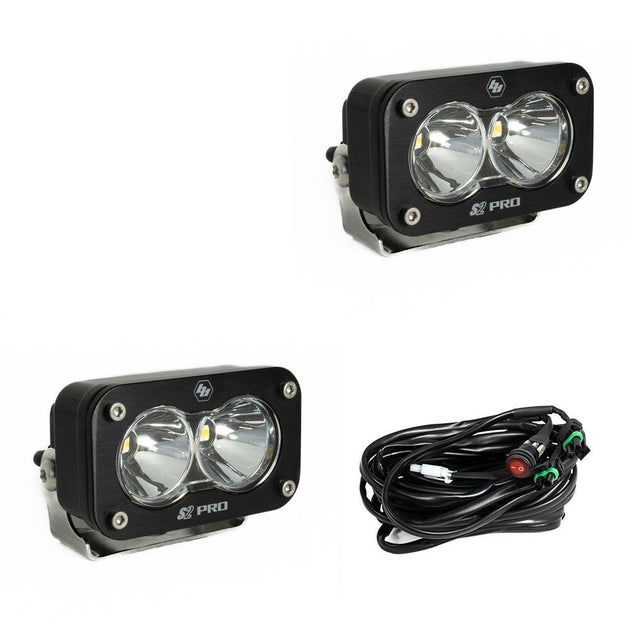 S2 Pro Black LED Auxiliary Light Pod Pair Baja Designs Auxiliary Light  AXOPROS