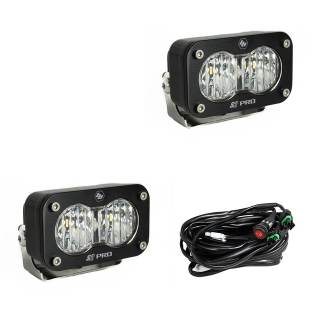 S2 Pro Black LED Auxiliary Light Pod Pair Baja Designs Auxiliary Light  AXOPROS