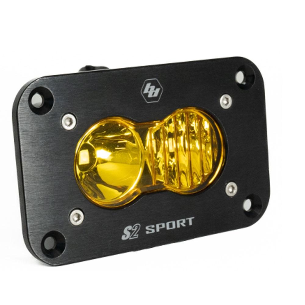 S2 Sport Black Flush Mount LED Auxiliary Light Pod Baja Designs Auxiliary Light  AXOPROS
