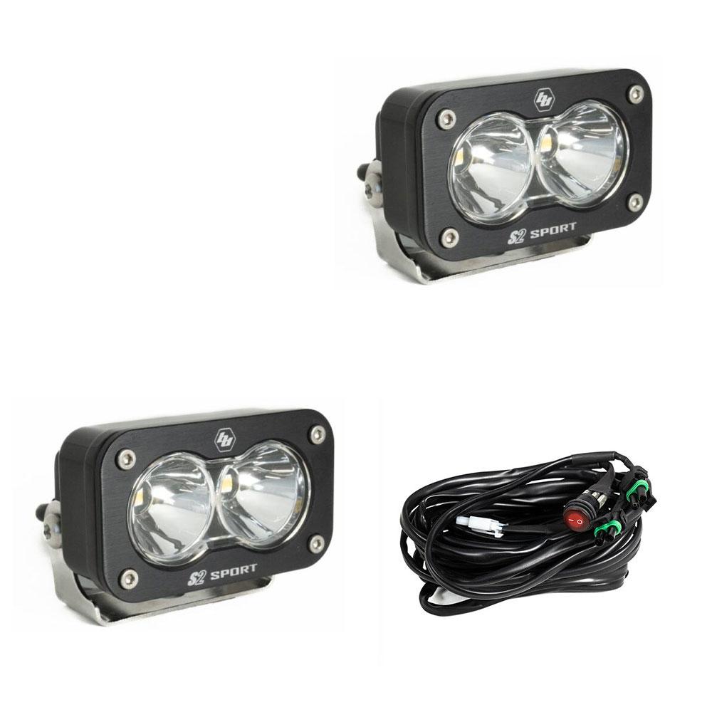 S2 Sport Black LED Auxiliary Light Pod Pair Baja Designs Auxiliary Light  AXOPROS