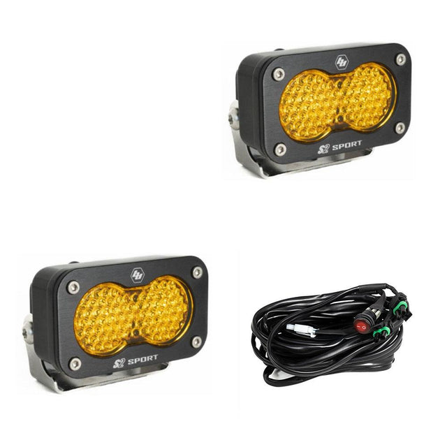 S2 Sport Black LED Auxiliary Light Pod Pair Baja Designs Auxiliary Light  AXOPROS