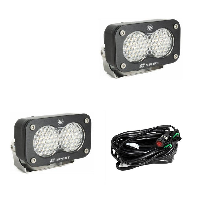 S2 Sport Black LED Auxiliary Light Pod Pair Baja Designs Auxiliary Light  AXOPROS