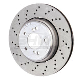 SHW 08-13 BMW M3 4.0L Left Rear Cross-Drilled Lightweight Brake Rotor (34212283803) SHW Performance Brake Rotors - Drilled  AXOPROS