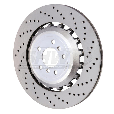 SHW 11-16 BMW M5 4.4L Right Rear Cross-Drilled Lightweight Brake Rotor (34212284104) SHW Performance Brake Rotors - Drilled  AXOPROS