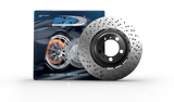SHW 14-18 Audi RS7 4.0L Rear Cross-Drilled Lightweight Wavy Brake Rotor (4G8615601E) SHW Performance Brake Rotors - Drilled  AXOPROS