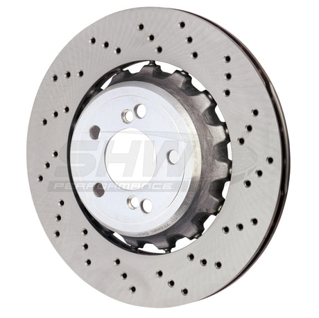 SHW 15-18 BMW M3 3.0L Right Rear Cross-Drilled Lightweight Brake Rotor (34212284812) SHW Performance Brake Rotors - Drilled  AXOPROS