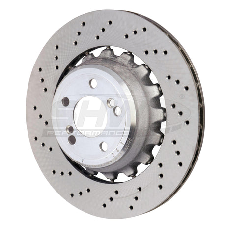 SHW 15-18 BMW X5 M 4.4L Left Rear Cross-Drilled Lightweight Brake Rotor (34212284903) SHW Performance Brake Rotors - Drilled  AXOPROS