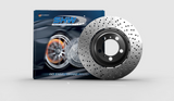 SHW 2020+ BMW X3 M 3.0L Right Front Cross-Drilled Lightweight Brake Rotor (34118054826) SHW Performance Brake Rotors - Drilled  AXOPROS