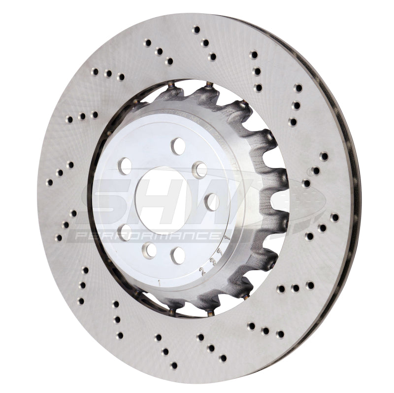 SHW 2020+ BMW X3 M 3.0L Right Rear Cross-Drilled Lightweight Brake Rotor (34118054828) SHW Performance Brake Rotors - Drilled  AXOPROS