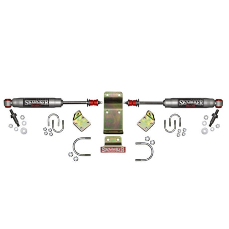 Skyjacker 2018 Jeep Wrangler JL - Silver Dual Steering Damper Kit Skyjacker Steering Dampers  AXOPROS