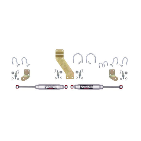 Skyjacker 66-77 Ford Bronco 4WD 9000 Dual Stabilizer Kit w/ Silver Cylinders Skyjacker Steering Dampers  AXOPROS