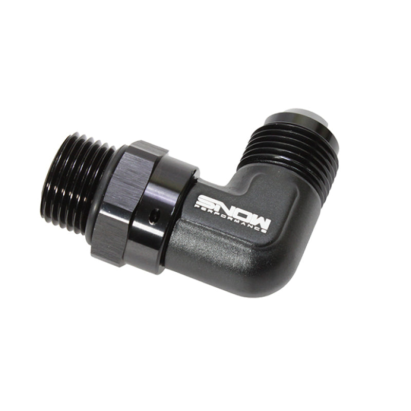 Snow -10 ORB to -10AN 90 Degree Swivel Fitting (Black) Snow Performance Fittings  AXOPROS