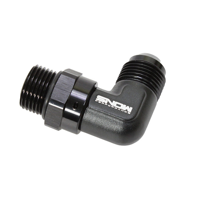 Snow -10 ORB to -10AN 90 Degree Swivel Fitting (Black) Snow Performance Fittings  AXOPROS