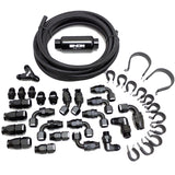 Snow Performance 10AN Braided Stainless Fuel Line Kit - Black Line Snow Performance Injection Pump Components  AXOPROS