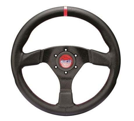 Sparco Steering Wheel R383 Champion Black Leather / Black Stitching SPARCO Steering Wheels  AXOPROS