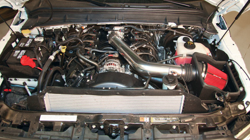 Spectre 11-14 Ford F250/350 V8-6.2L F/I Air Intake Kit - Polished w/Red Filter Spectre Cold Air Intakes  AXOPROS