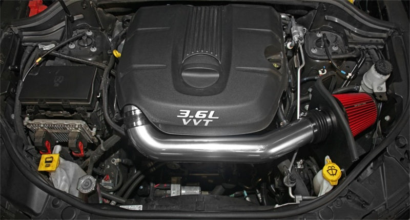Spectre 11-15 Jeep Grand Cherokee V6-3.6L F/I Air Intake Kit - Polished w/Red Filter Spectre Cold Air Intakes  AXOPROS