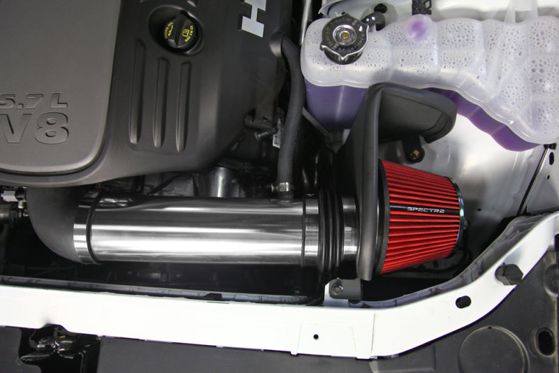 Spectre 11-17 Dodge Challenger/Charger 5.7L V8 Air Intake Kit - Polished w/Red Filter Spectre Cold Air Intakes  AXOPROS