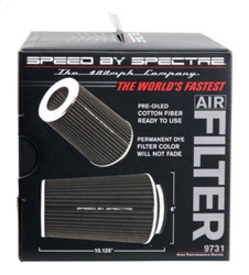 Spectre Adjustable Conical Air Filter 9-1/2in. Tall (Fits 3in. / 3-1/2in. / 4in. Tubes) - Black Spectre Air Filters - Universal Fit  AXOPROS