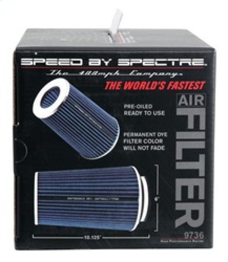 Spectre Adjustable Conical Air Filter 9-1/2in. Tall (Fits 3in. / 3-1/2in. / 4in. Tubes) - Blue Spectre Air Filters - Universal Fit  AXOPROS