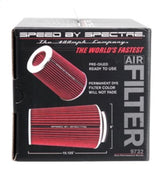 Spectre Adjustable Conical Air Filter 9-1/2in. Tall (Fits 3in. / 3-1/2in. / 4in. Tubes) - Red Spectre Air Filters - Universal Fit  AXOPROS