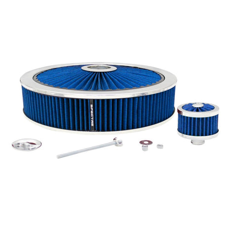 Spectre ExtraFlow Filter Custom Assembly Value Pack 14in. x 3in. - Blue Spectre Air Filters - Universal Fit  AXOPROS