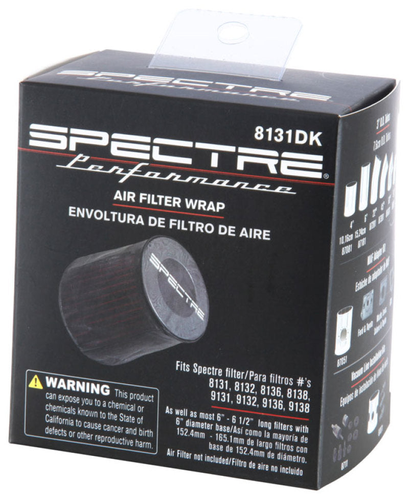Spectre Universal Pre-Filter Wrap 6in. x 6.125in. - Black Spectre Pre-Filters  AXOPROS