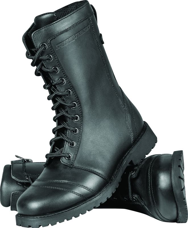 Speed and Strength Fast Times Leather Boots Black Womens - 7 Speed and Strength Motorcycle Boots  AXOPROS