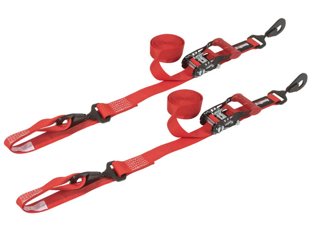 SpeedStrap 1 1/2In x 10Ft Ratchet Tie-Down w/ Soft-Tie (2 Pack) - Red SpeedStrap Cargo Tie-Downs  AXOPROS