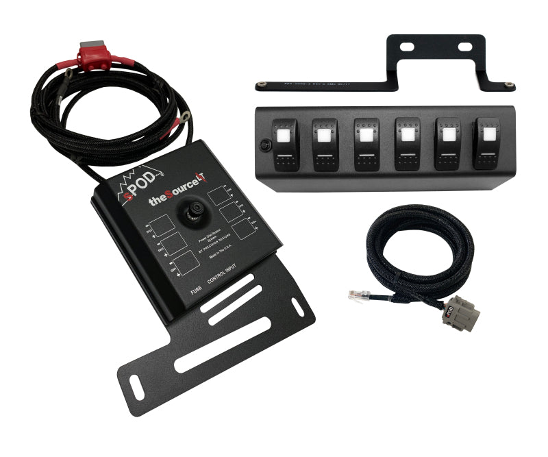 Spod 09-18 Jeep Wrangler JK SourceLT w/ Red LED Switch Panel SPOD Switch Panels  AXOPROS