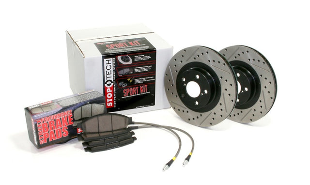 Sport Axle Pack, Drilled & Slotted, Front Stoptech Brake Rotors - Slot & Drilled  AXOPROS