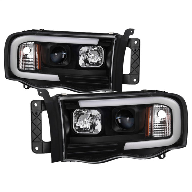 Spyder 02-05 Dodge Ram 1500 Light Bar Projector Headlights - Black (PRO-YD-DR02V2-LB-BK) SPYDER Headlights  AXOPROS